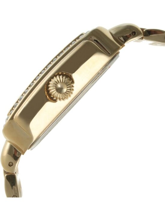 Women\'s Gold Analog Rectangle Crystal Decorated Bezel Numerals Bracelet Watch main image 4